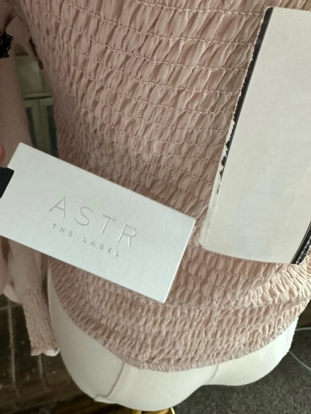 ASTR the Label Square Neck Puff Sleeve Blouse | NWT Blush Coquette
